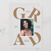 kleurrijke graduate aankondiging in vette letter s (Voorkant / Achterkant)