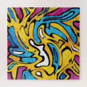 Kleurrijke Graffiti Abstracte zwarte achtergrond Legpuzzel (Horizontaal)