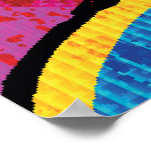 Kleurrijke Graffiti Abstracte zwarte achtergrond Poster (Hoek)