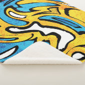 Kleurrijke Graffiti Abstracte zwarte achtergrond Sherpa Deken (3/4)