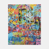 Kleurrijke graffiti kunst, fleece deken (Voorkant)