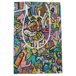 Kleurrijke graffiti kunst, medium cadeauzakje