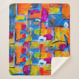 Kleurrijke graffiti kunst, sherpa deken