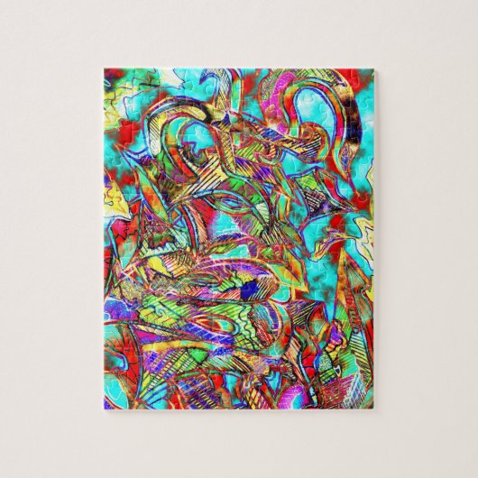 Kleurrijke Graffiti Letters Puzzel Legpuzzel (Verticaal)