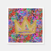 Kleurrijke graffiti met kroon servet (Voorkant)