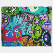 Kleurrijke Graffiti Monster Art Deken (Voorkant (Horizontaal))