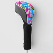 Kleurrijke graffiti splash golfheadcover (Schuin)