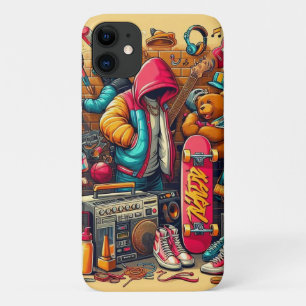 Kleurrijke graffiti stijl ontwerp iPhone 11 hoesje