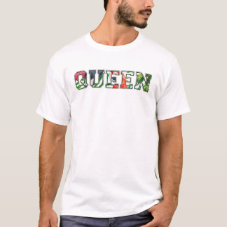 Kleurrijke graffiti stijl tekst Queen T-shirt