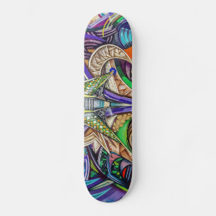 Kleurrijke graffitikunst skateboard