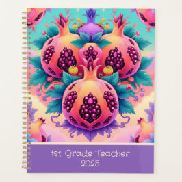 Kleurrijke granaatappel voor 1e klas 2026 op maat planner