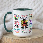 Kleurrijke grappige beste school leraar waardering mok