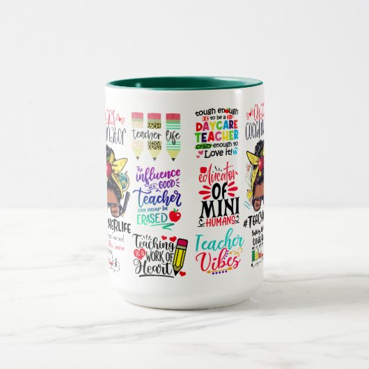 Kleurrijke grappige beste school leraar waardering mok (Midden)