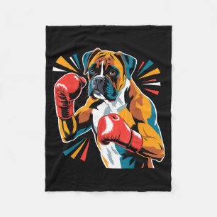 Kleurrijke Grappige Bokshond Liefhebbers Kickbokse Fleece Deken