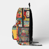 Kleurrijke Grappige Katten Quilt Patchwork Retro Bedrukte Rugzak (Rechts)