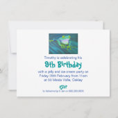 Kleurrijke grappige kikkerkkkikkers verjaardag Inv Kaart (Achterkant)