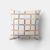 Kleurrijke Grid met Negatieve Ruimte Mid-Mod-geïns Kussen (Achterkant)