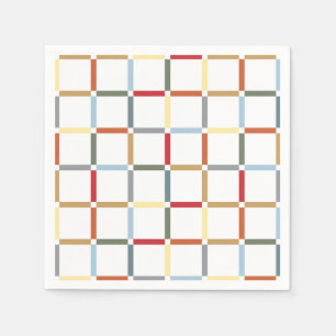 Kleurrijke Grid met Negatieve Ruimte Mid-Mod-geïns Servet