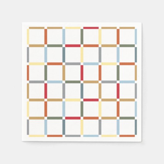 Kleurrijke Grid met Negatieve Ruimte Mid-Mod-geïns Servet (Voorkant)