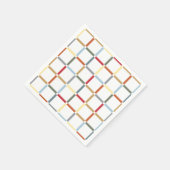 Kleurrijke Grid met Negatieve Ruimte Mid-Mod-geïns Servet (Hoek)