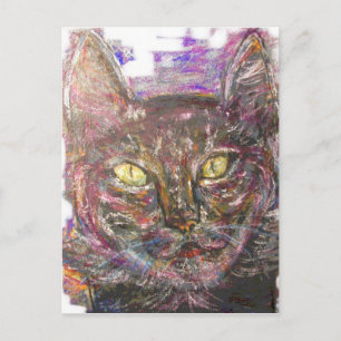 kleurrijke griekse kat briefkaart