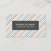 Kleurrijke grijze strips pastkleurige QR-CODE Visitekaartje (Voorkant)