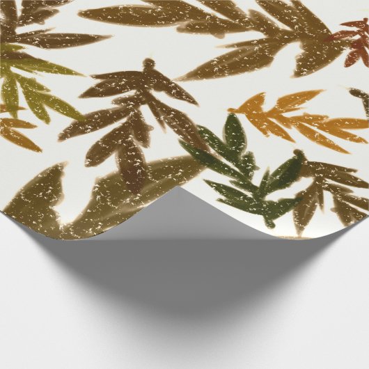 Kleurrijke Gril Herfst Herfst Roestige Bladeren Fe Cadeaupapier (Hoek)