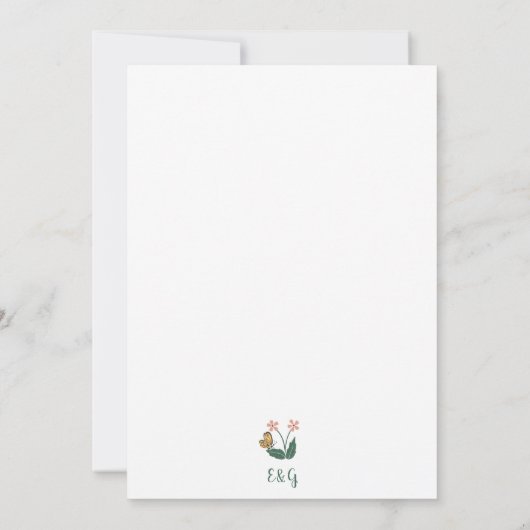 Kleurrijke grillige bloemen bruiloft save the date (Achterkant)