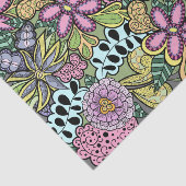 Kleurrijke grillige bloemen en bladeren botanisch tissuepapier (Detail)