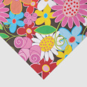 Kleurrijke grillige lentebloemen tuin chique Schat Tissuepapier (Detail)