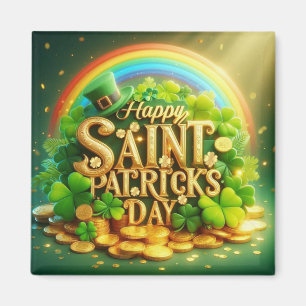 Kleurrijke, grillige Rainbow Saint Patrick's Day Magneet