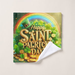 Kleurrijke, grillige Rainbow Saint Patrick's Day Washandje