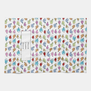 Kleurrijke grillige vogels theedoek