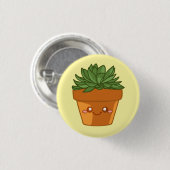 Kleurrijke Groene Succulente Pot Centrumstuk Ronde Button 3,2 Cm (Voorkant /achterkant)