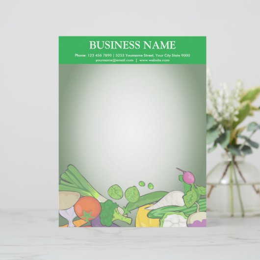 Kleurrijke groenten | Basiswinkel Persoonlijk Briefhoofd (Staand voorkant)