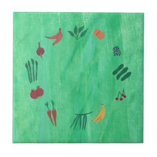 Kleurrijke groenten en fruit Trivets Tegeltje