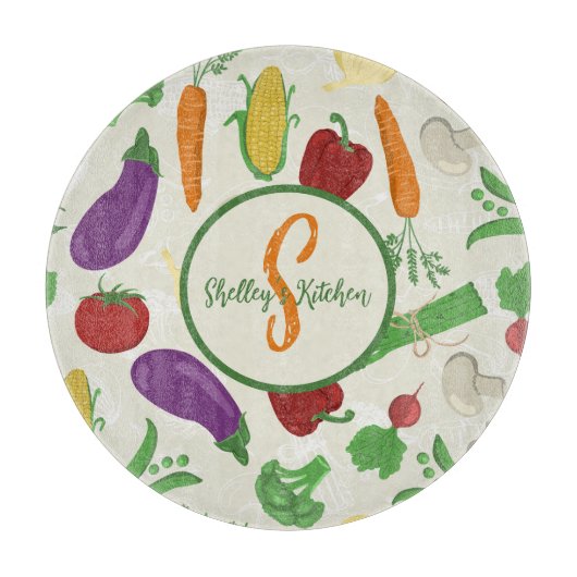 Kleurrijke groenten snijplank (Voorkant)