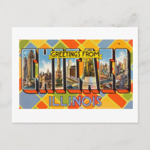  kleurrijke groeten uit Chicago Illinois Briefkaart