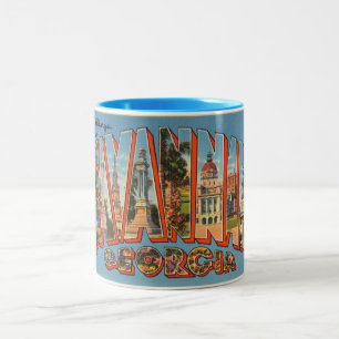  kleurrijke groeten uit Savannah Georgia Tweekleurige Koffiemok