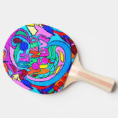 kleurrijke groovitsrust en liefde tafeltennisbatje (Zijkant)