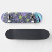 Kleurrijke Groovy Boho Hippie Funky Abstract Fract Skateboard (Horizontaal)
