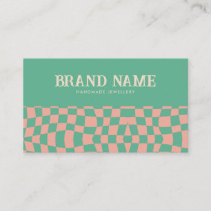 Kleurrijke Groovy Checkerboard Retro Bold Fun Visitekaartje