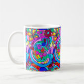 kleurrijke groovy hippie stijl liefde mok (Links)