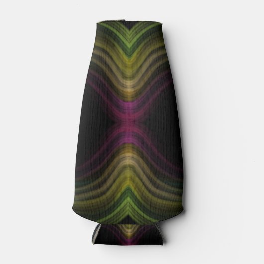 Kleurrijke Groovy Psychedelic Pattern Abstracte Ku Flesjeskoeler (Voorkant)