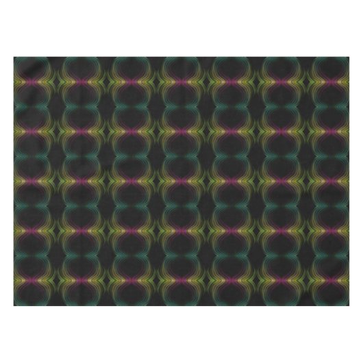 Kleurrijke Groovy Psychedelic Pattern Abstracte Ku Tafelkleed (Voorkant (Horizontaal))