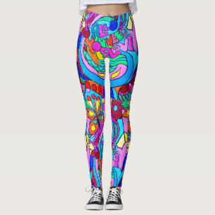 kleurrijke groovy psychedelische liefde leggings