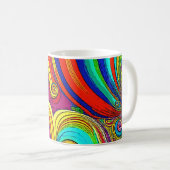 Kleurrijke Groovy Rainbow Swirls Koffiemok (Voorkant rechts)