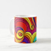 Kleurrijke Groovy Rainbow Swirls Koffiemok (Voorkant links)
