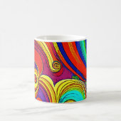 Kleurrijke Groovy Rainbow Swirls Koffiemok (Center)