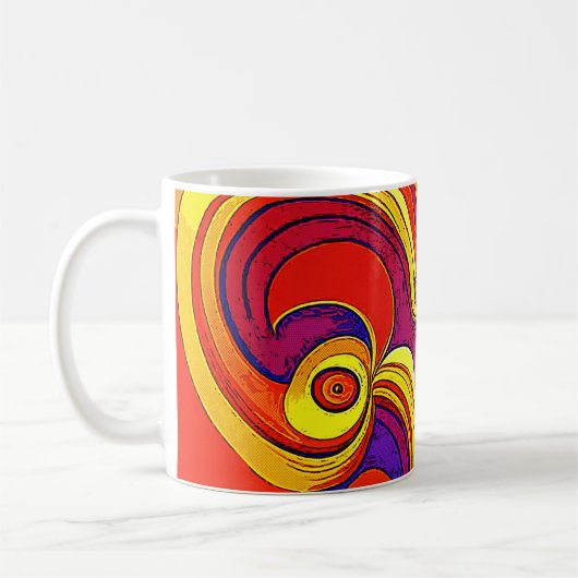 Kleurrijke Groovy Rainbow Swirls Koffiemok (Links)